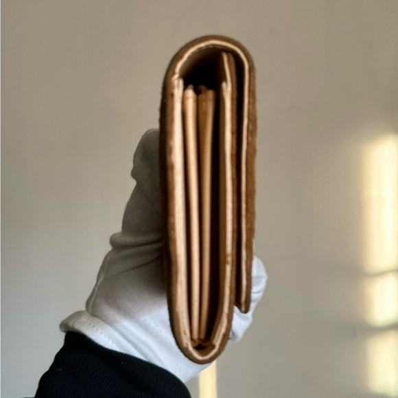 CELINE C Macadam Suede Long Wallet Gold Hardware Tan Brown - Picture 12 of 16